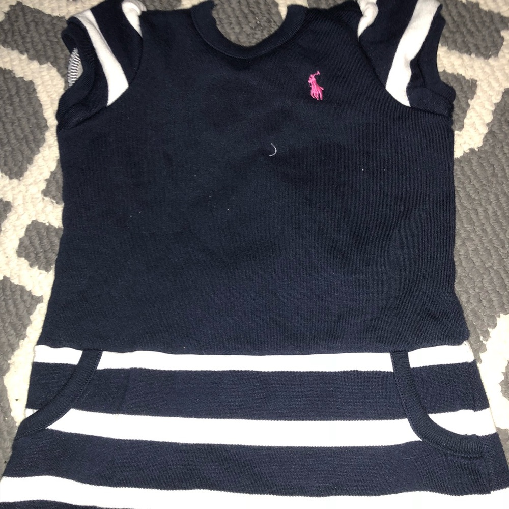 NAVY EEUC RALPH LAUREN A LINE BABY DRESS 18m